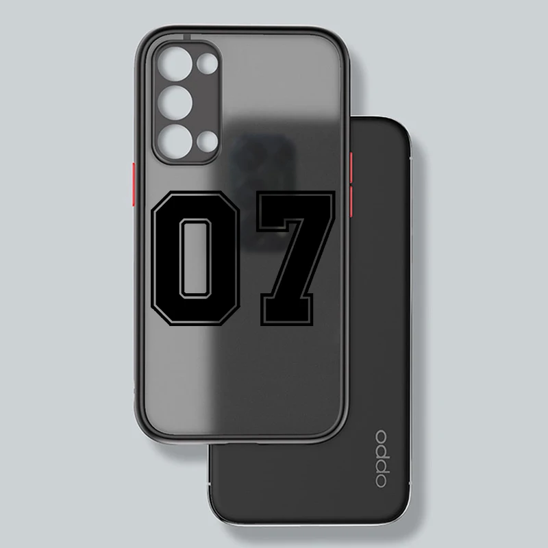 Funda de números de fútbol y baloncesto, arte esmerilado translúcido para OPPO X5 X3 A54S A5 A94 A16 A53S A57 A74 A72 A96 A98 A78 5G - imagen 3