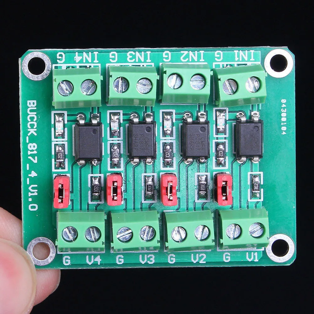 Placa de aislamiento optoacoplador de 2/4 canales, módulo adaptador convertidor de voltaje, controlador de 3,6-30V, módulo fotoeléctrico aislado PC817 - imagen 2