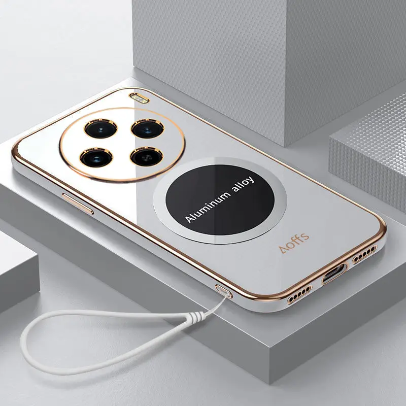 Funda para VIVO X100, X90, X80 Pro Plus, cubierta trasera protectora delgada magnética, carcasa suave chapada en TPU - imagen 2