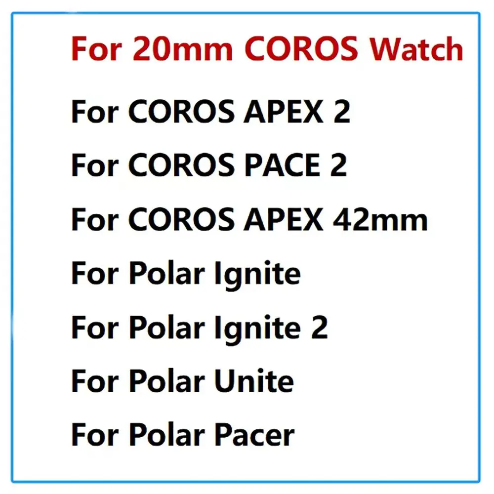 Correa de muñeca de silicona de 20mm para COROS APEX 2/42mm/PACE2 pulsera deportiva para Polar Pacer Ignite 3 accesorios de reloj inteligente ajustables - imagen 2