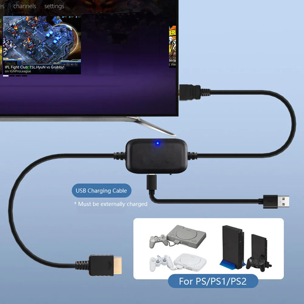 Cable compatible con HDMI de 2M para PS2, adaptador de Audio y vídeo, Cable convertidor con Cable para líneas de TV - imagen 4
