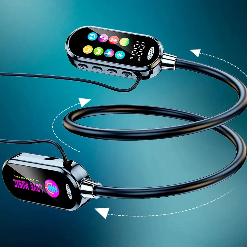 Auriculares Bluetooth 5,4, auriculares con banda para el cuello y pantalla LED, auriculares inalámbricos con reducción de ruido para Monitor de auriculares KTV Live - imagen 4