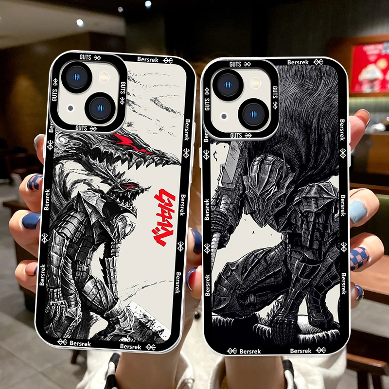 Berserk Guts Anime Hot Blood para Apple iPhone 15 14 13 12 11 XS XR X Pro MAX 8 7 Plus SE Angel Eyes funda transparente para teléfono - imagen 2