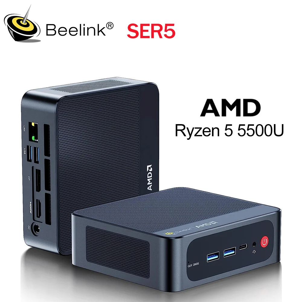 Beelink SER5 AMD Ryzen5 5500U 16G 500G NVME SSD SER5 Max Ryzen7 32G 1T Mini PC compatible con WIFI6 BT5.2 tipo C ordenador para juegos 5800H - imagen 5