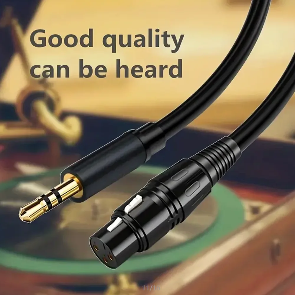 Cable auxiliar de Audio HiFi para micrófono XLR a 3,5mm, conector 3,5 macho a XLR hembra, conector chapado en oro para mezclador de instrumentos - imagen 5