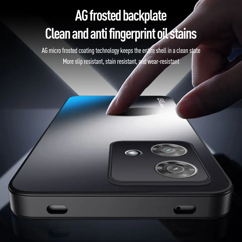 Funda mate para Moto Edge 40 Neo sensación de piel AG protección de lente dura anticaída cubierta de PC para Motorola Edge40 Neo parachoques a prueba de golpes - imagen 3