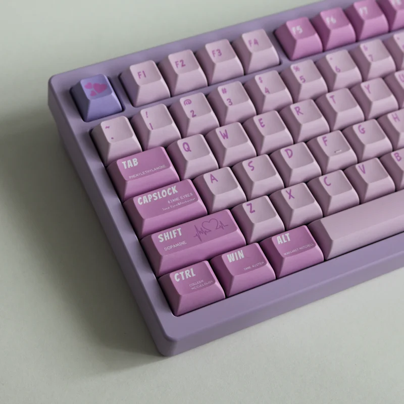 139 teclas/juego GMK romántico Crush Keycaps PBT sublimación tinte teclas KCA perfil Keycap para Keychron 65% 75% Anne GK64 Poker