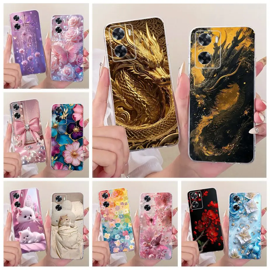 Para Oppo A57 4G funda Oppo A57s CPH2385 Cool Dragon funda pintada de lujo funda de teléfono de silicona suave para Oppo A77s OppoA77 4G Fundas