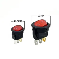 Interruptor Basculante Redondo 220V LED Roja SPST 16mm/23mm