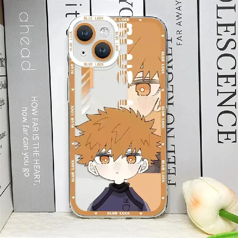 Funda de teléfono con cerradura azul de Anime para Samsung Galaxy A55 A15 A54 5G A16 A35 A25 S25 S24 Ultra S23 FE S20 S21 S22 Plus, funda transparente - imagen 4