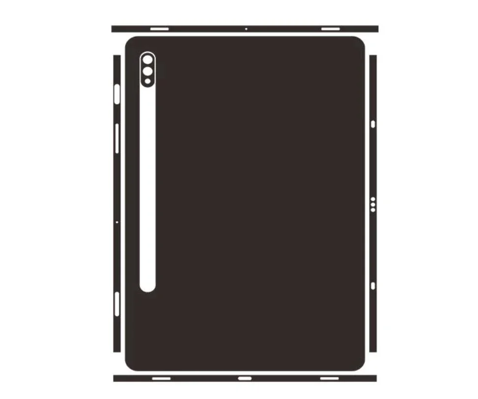 Precortado 1 Uds parte trasera + pegatina de piel lateral funda película protectora para Samsung Galaxy Tab S8 S7 FE Plus S7 + S8 + 12,4 S8 Ultra 14,6 - imagen 3