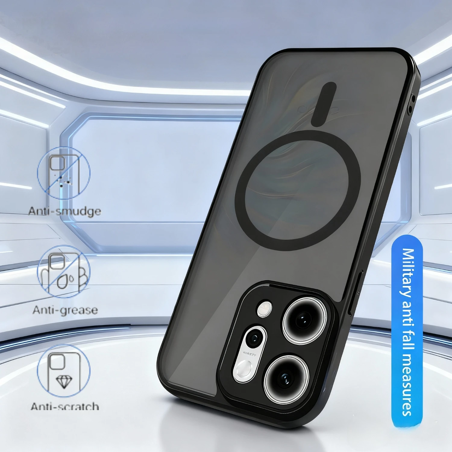 Funda para OPPO Reno 14 13 12 Pro 5G Armadura mate esmerilado transparente cubierta de carga inalámbrica magnética para OPPO Reno 14F 13F 12F 5G Coque - imagen 2