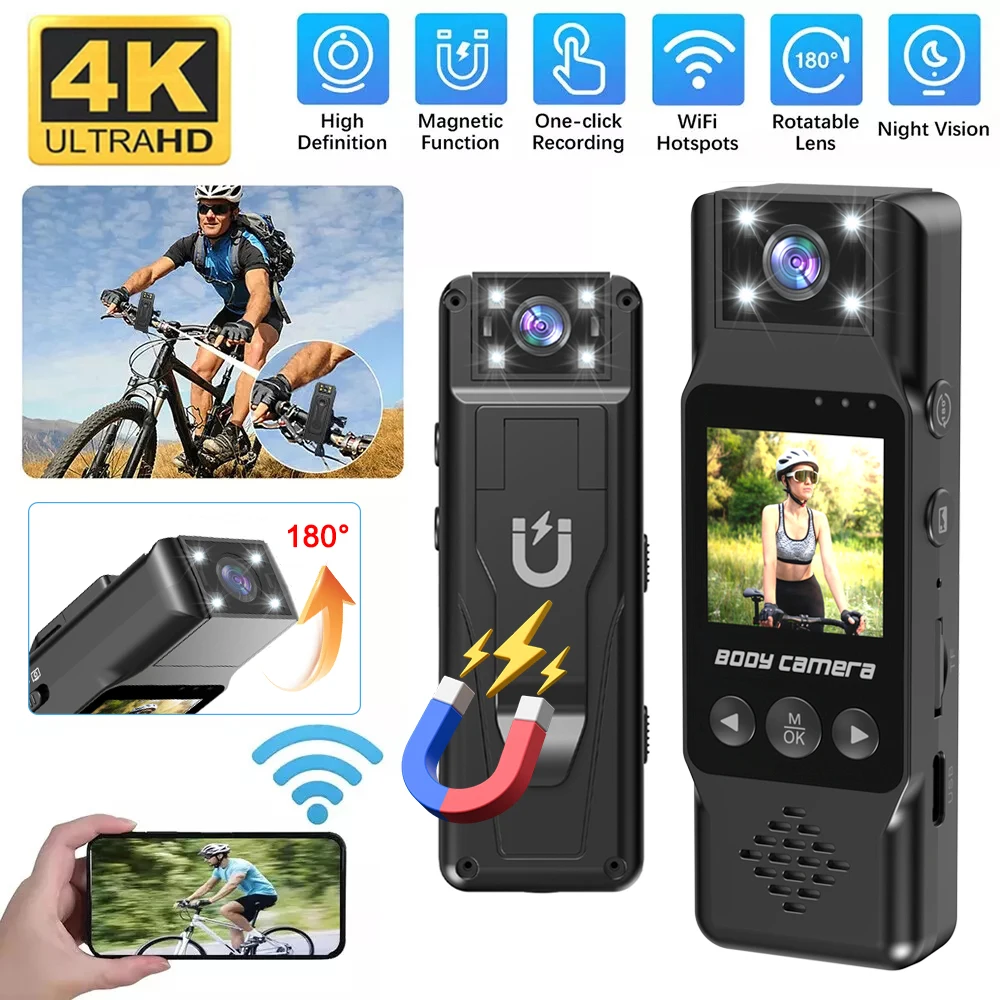 L13 Ultra HD 4K WiFi Mini cámara 1080P grabadora de vídeo Digital portátil policía cámara de cuerpo pequeño visión nocturna DV videocámara en miniatura - imagen 2