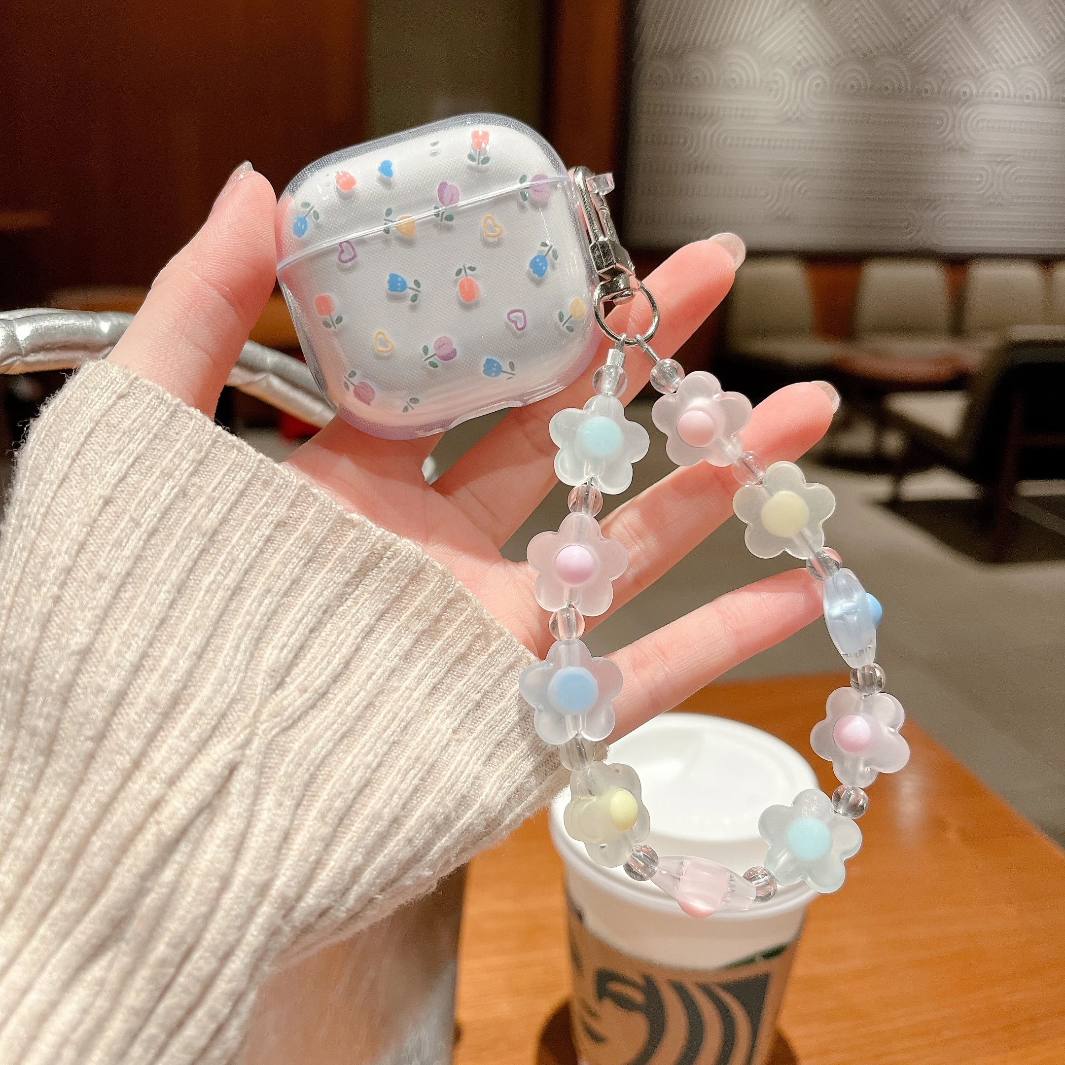 Para Airpods 1 2 3 4 Pro Pro 2 Pro 3 funda de representación bádminton flores estrellas muñecas 3D TPU funda para auriculares accesorios cubierta - imagen 2