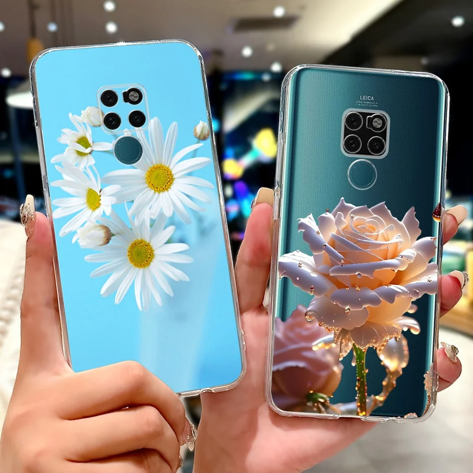 Para Huawei Mate 20 Pro funda LYA-L09 LYA-L29 funda de silicona pintada con flores coloridas para Huawei Mate 20 Mate20 HMA-L29 Shell - imagen 4