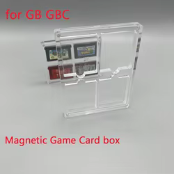 Cubierta de succión acrílica magnética de alta transparencia 4 en 1, caja de almacenamiento para juegos, carcasa dura para cartucho para GameBoy GB GBC