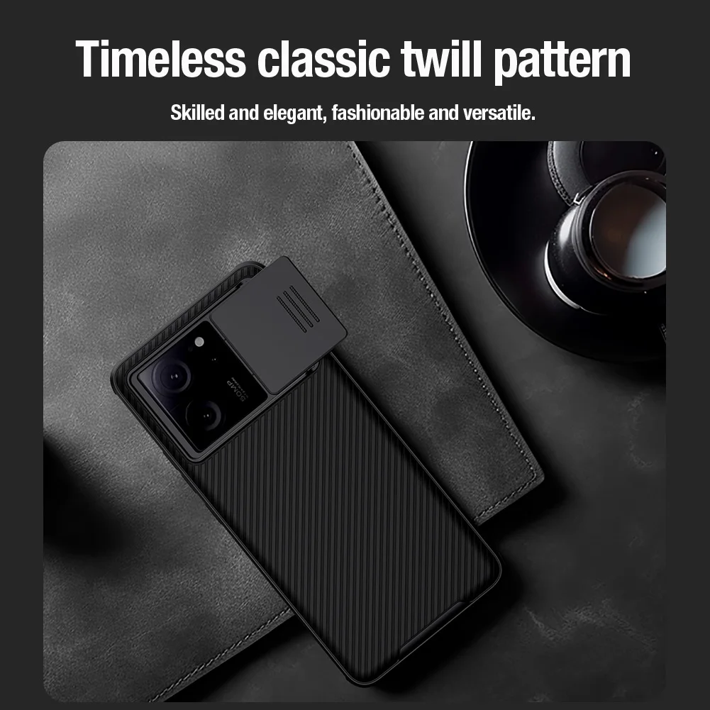 Para Xiaomi mi 13t Pro funda NILLKIN fundas deslizantes funda protectora de lente cubierta antideslizante para Xiaomi mi 13t cubierta negra - imagen 4