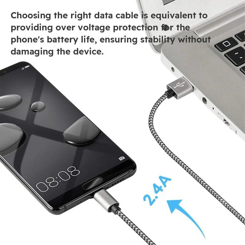 Cable USB tipo C 3A 1/2/3M de carga rápida para Samsung Xiaomi Huawei Realme OPPO Android teléfono móvil Cable de datos USB - imagen 4