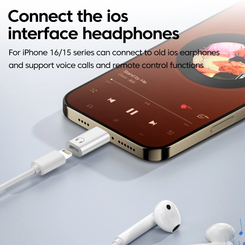 Adaptador Elough Lightning a tipo C para iPhone 16 15 iPad auriculares con cable IOS hembra a USB C macho adaptador de auriculares Audio AUX - imagen 3