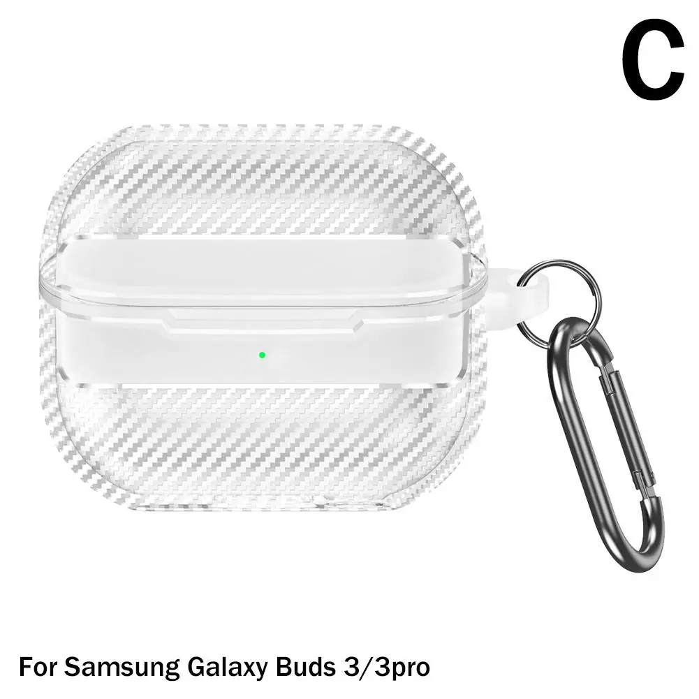 Para Samsung Galaxy Buds3/3pro fibra de carbono Bluetooth Anti-caída funda transparente auriculares de goma funda suave nuevo P5F9 - imagen 3