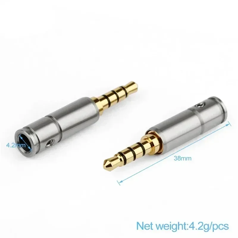 Conector de 3,5mm Jack 3 4 polos para auriculares, Conector de Audio de 3,5mm de consumo, electrónica de 38mm de longitud para conector de cable de auriculares de 4,2mm - imagen 4