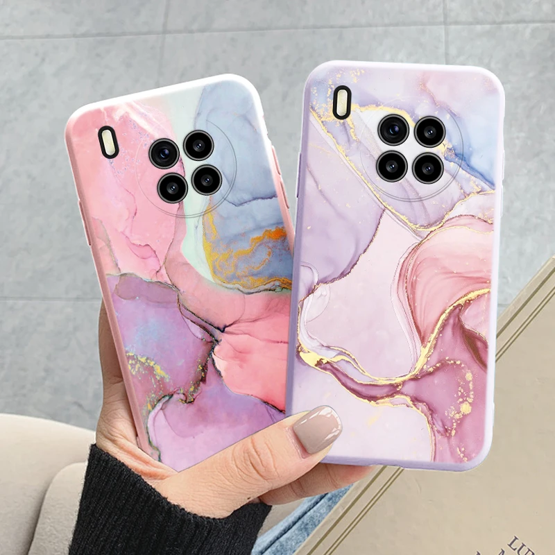 Funda de teléfono con patrón de mármol para Honor 50 Lite Huawei Nova 8i, Funda protectora suave para Honor 50 Lite Coque de silicona TPU - imagen 2