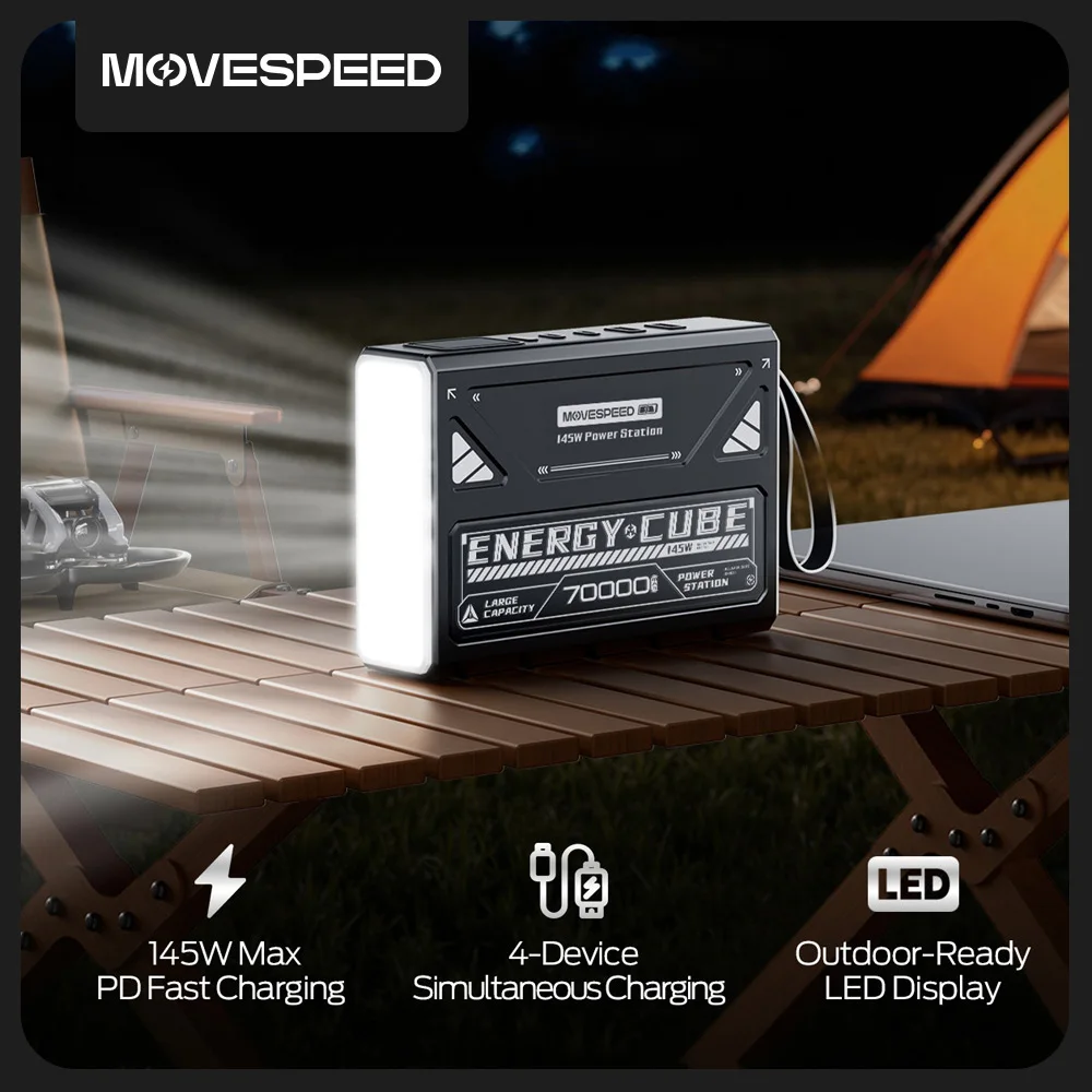 MOVESPEED Z70 Pro Max 70000mAh banco de energía 140W estación de energía de carga rápida batería externa Powerbank para ordenador portátil Camping al aire libre - imagen 2