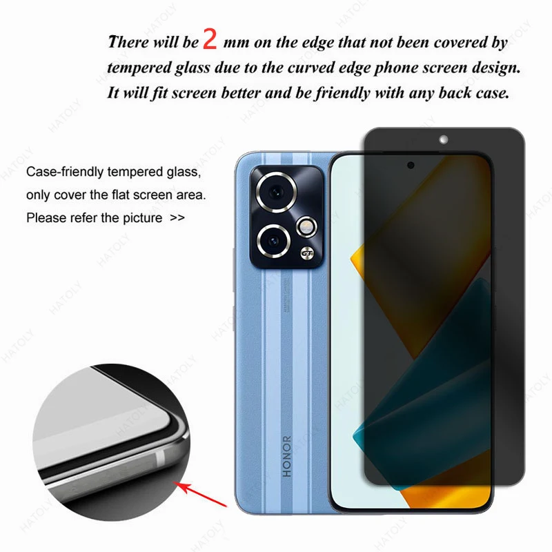 Vidrio Templado antideslumbrante para Honor 90 GT, Protector de pantalla antideslumbrante para Honor 90 GT, vidrio frontal antideslumbrante - imagen 3