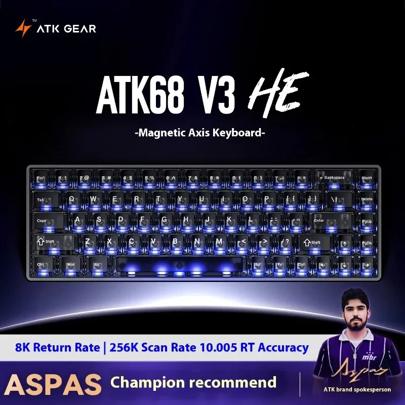 Nuevo ATK68 V3 HE teclado de juego con interruptor magnético CNC aleación de aluminio 8000hz RGB intercambio en caliente 0,08 ms teclados de latencia ultrabaja moda - imagen 5