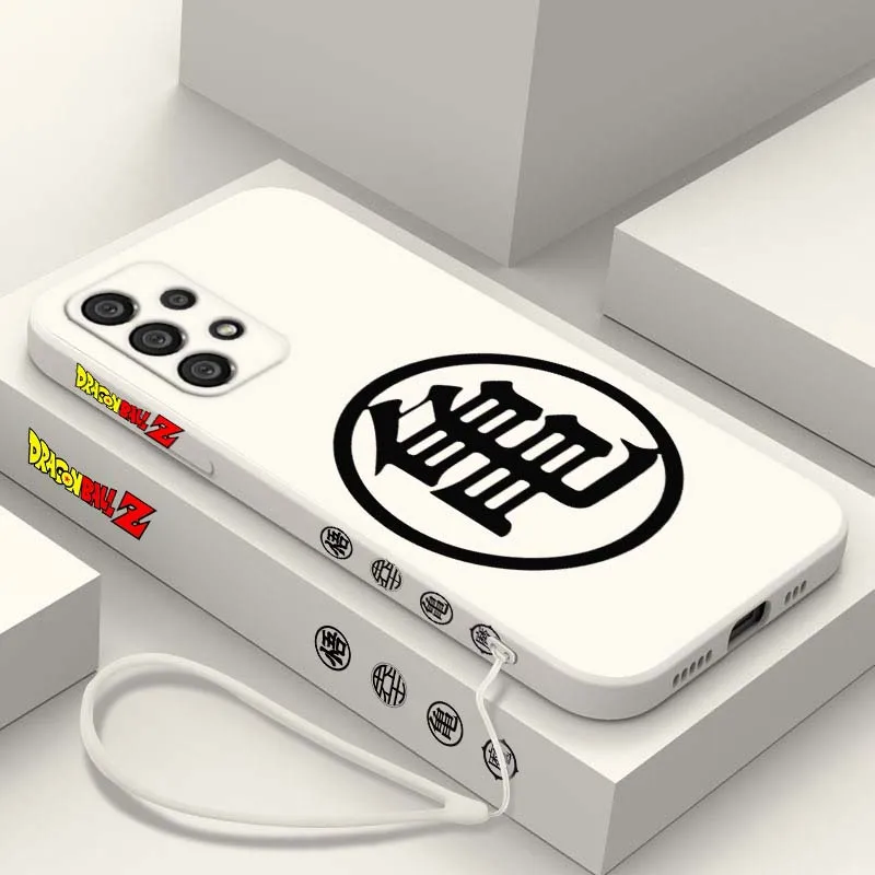 Funda con logotipo de Anime d-dragon Ball para Samsung Galaxy A71 A55 A54 A53 A51 A50 A40 A15 A14 A06 5G, funda de teléfono con cuerda izquierda líquida - imagen 4