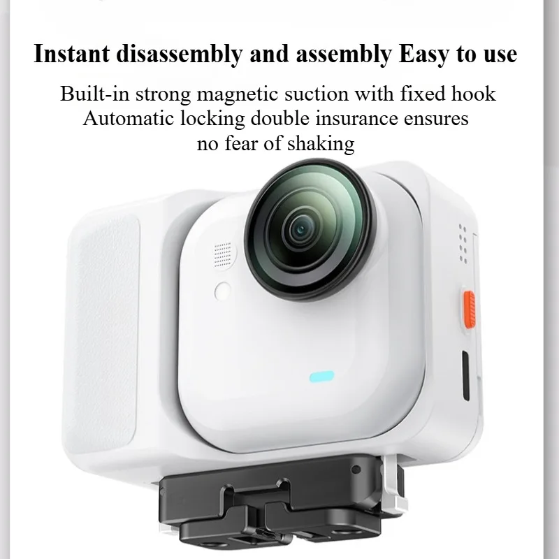 Adaptador de liberación rápida Ultra magnético para Insta360 Go, Base de montaje plegable de doble garra, soporte de extensión, accesorios de cámara - imagen 4