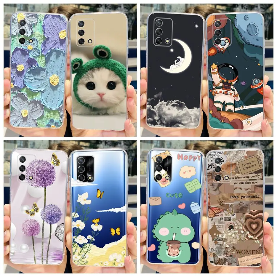 Para Oppo A74 4G funda Oppo A95 funda pintada de lujo funda de teléfono de silicona suave para Oppo A95 A 74 OppoA74 4G contraportada 6,43 ''funda