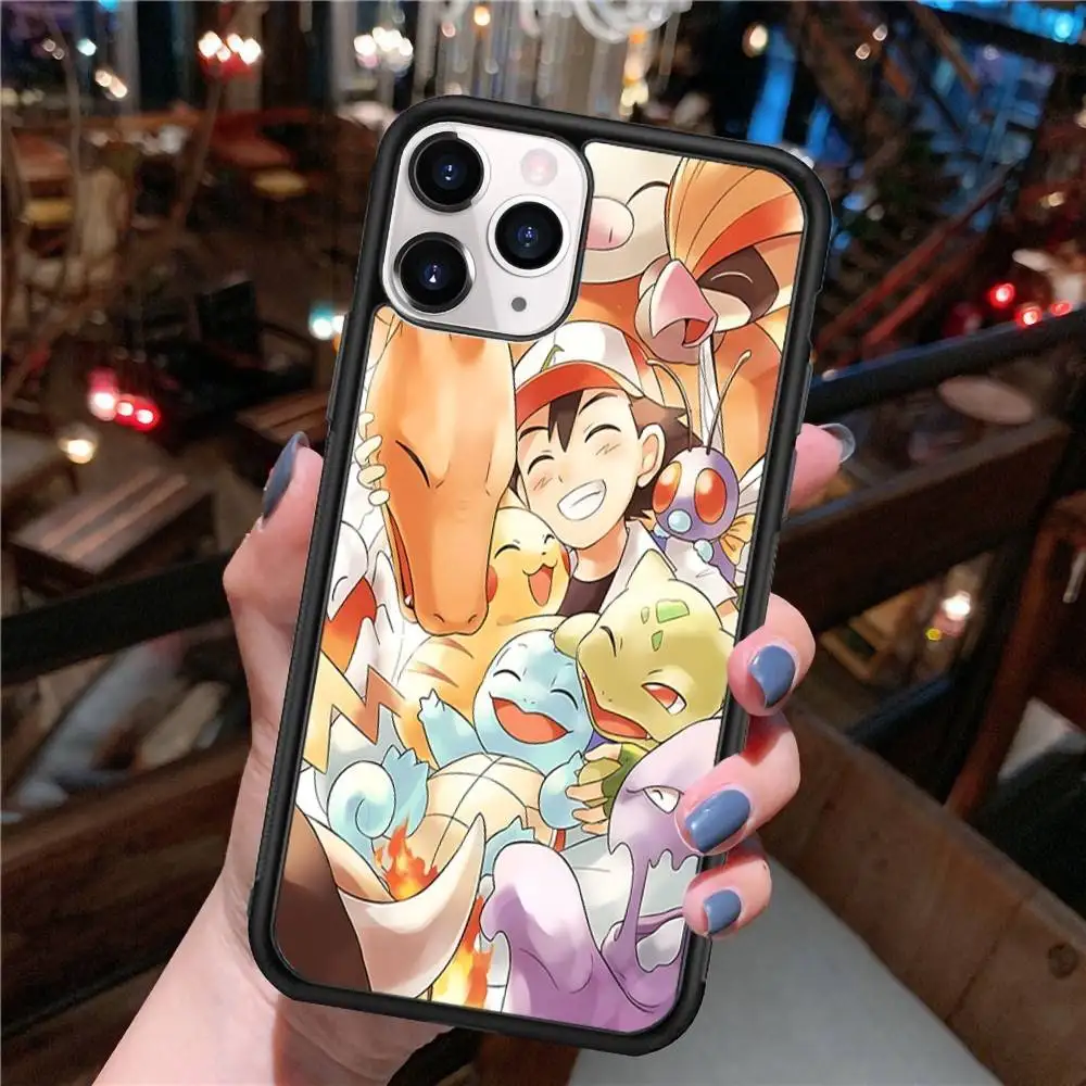 Funda de teléfono bonita con dibujos de p-pokemones, PC de silicona + TPU para IPhone 11, 12, 13, 14, 15 16 Plus Pro Max - imagen 3