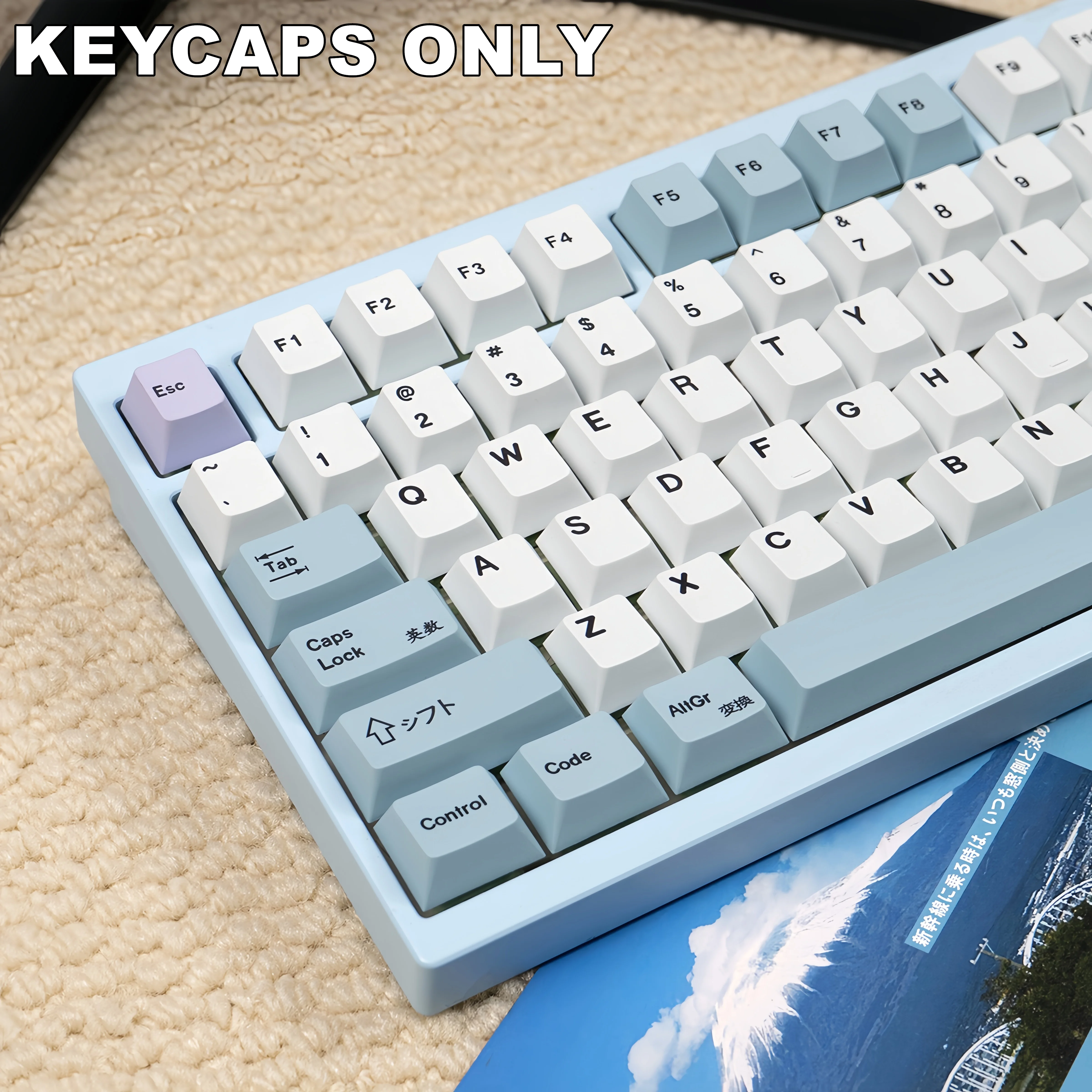 Juego de teclas sublimadas con tinte de perfil de cereza, 143 teclas, patata morada, PBT, para Mx Cherry Gateron Switch, Kit de teclado mecánico - imagen 2