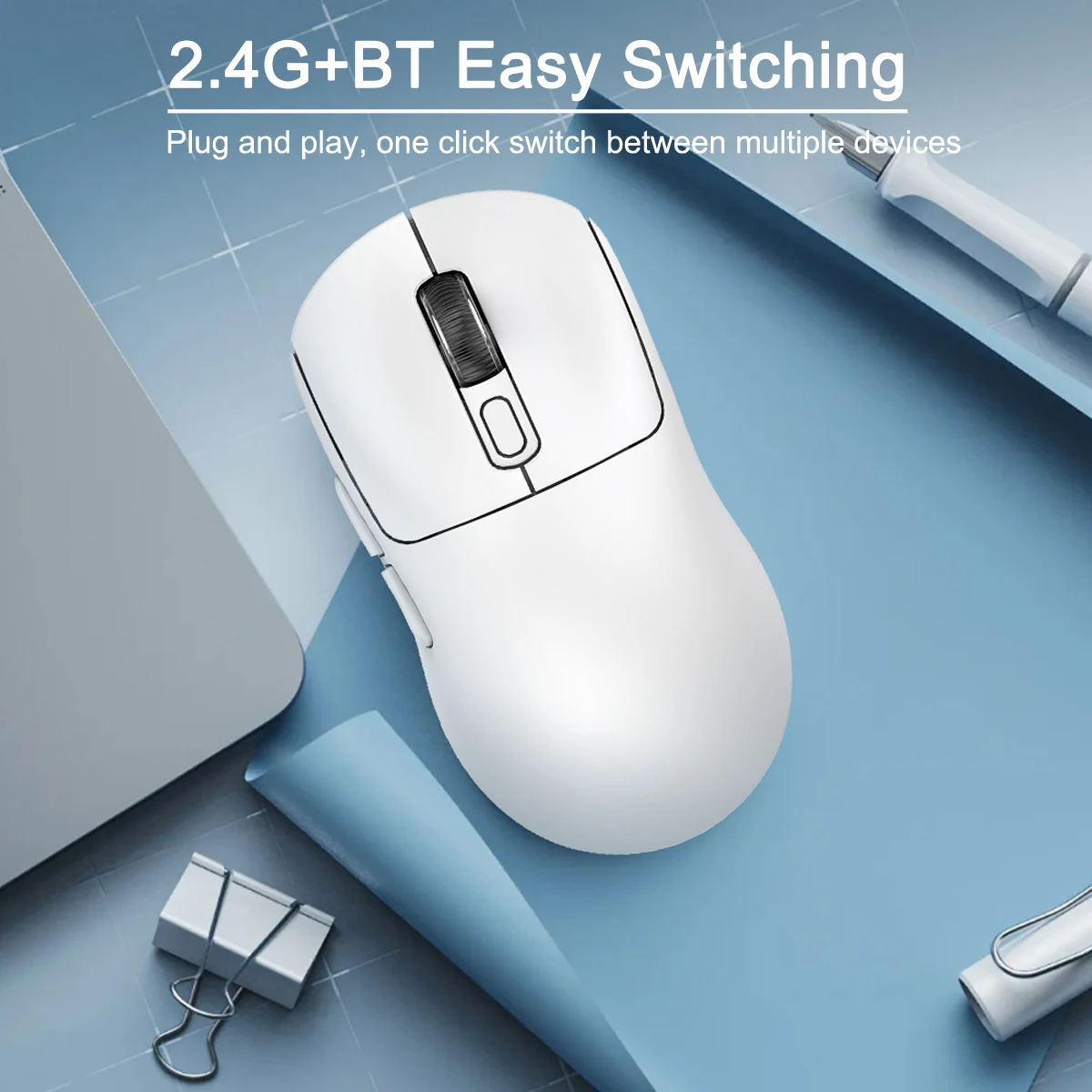 Ratón inalámbrico ergonómico, Compatible con Bluetooth, ratón óptico USB inalámbrico para juegos de 2,4G para ordenador portátil, ordenador PC, diseño cómodo - imagen 3