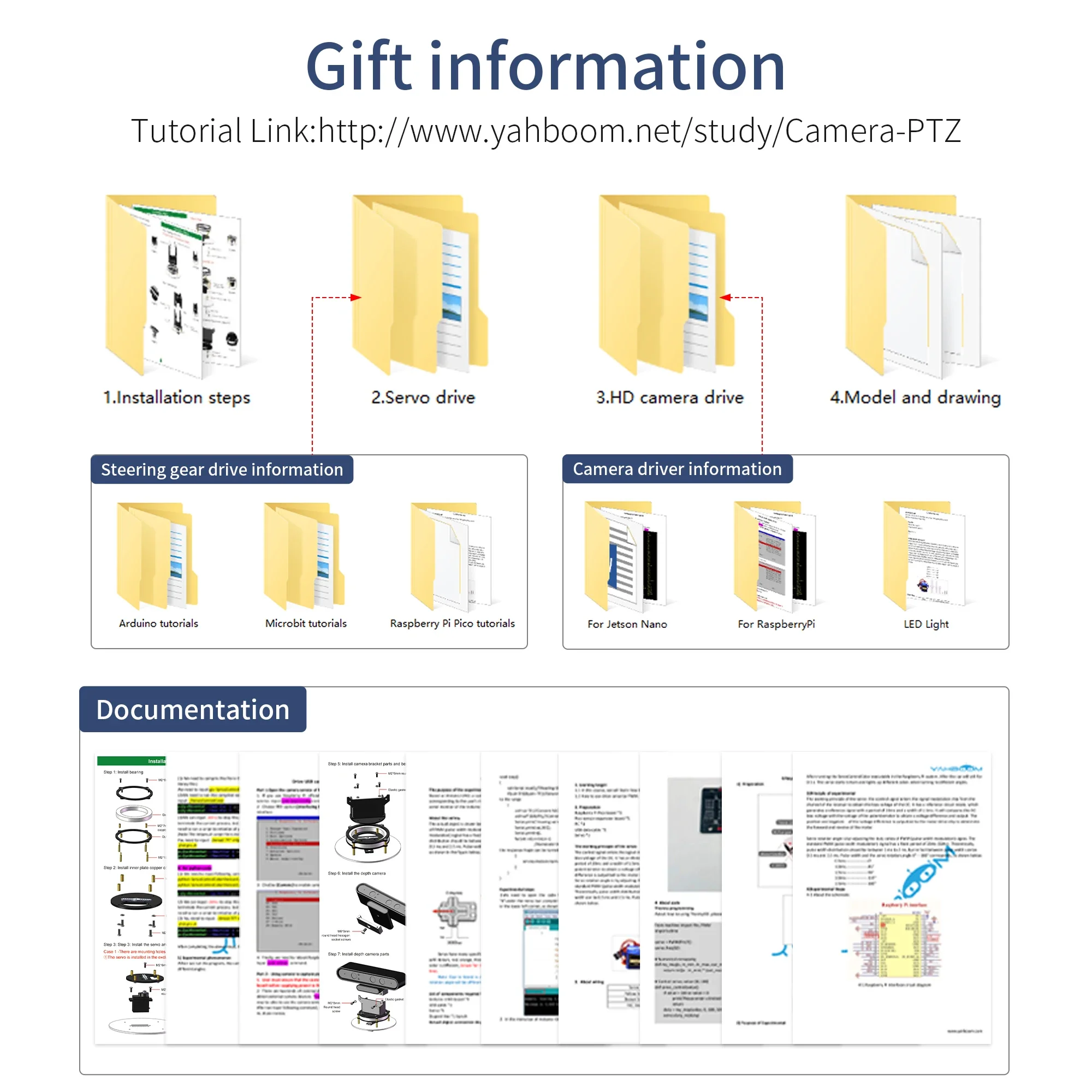 Plataforma de cámara Yahboom con cámara HD RGB luz 2DOF PTZ inclinación 9G SG90 Servo para coche inteligente AstraPro cámara de profundidad soporte de Metal - imagen 3