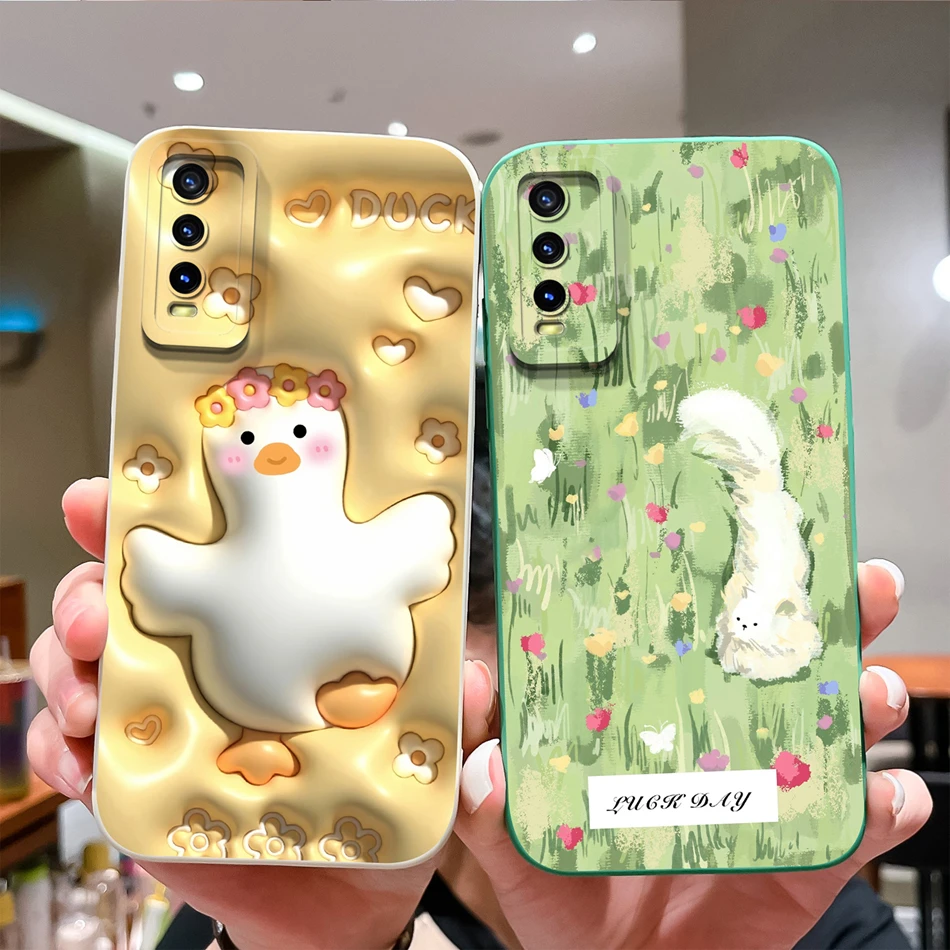 Para Vivo Y20 Y20A Y20G Y20i Y20S funda bonita diseño protección de cámara carcasa de teléfono para Vivo Y 20 fundas traseras de silicona líquida suave - imagen 4