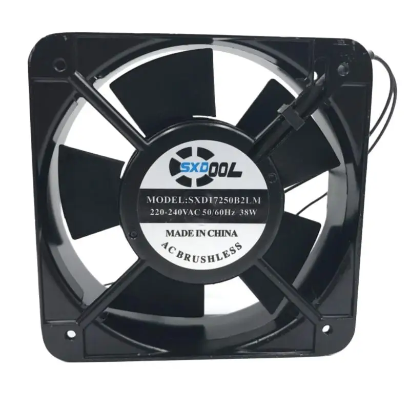 Potente ventilador industrial de 220 V CA: 150 x 150 x 50 mm, 38 W, 190 CFM, rodamiento de bolas doble, refrigeración con marco de aluminio - imagen 2