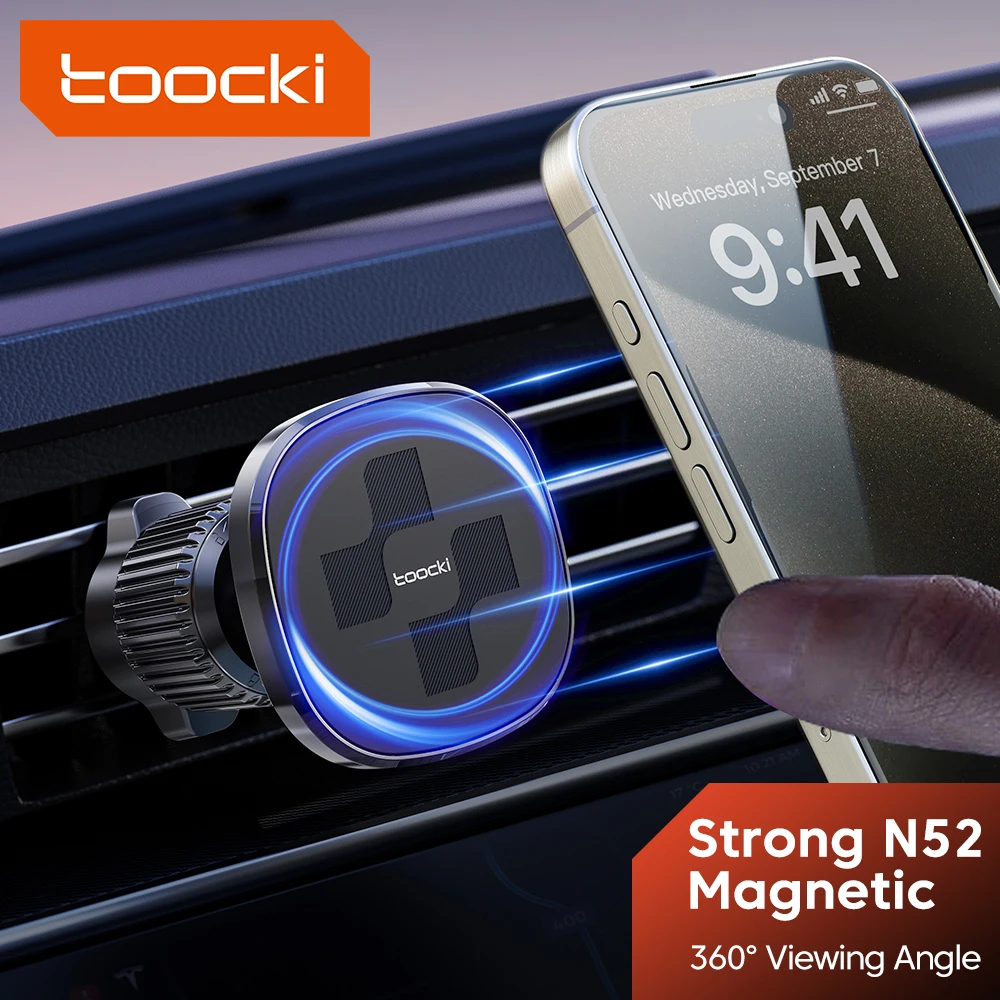 Toocki-soporte magnético de teléfono para coche, Clip de ventilación de aire, Macsafe, para iPhone 15, 14, 13, Samsung, Xiaomi