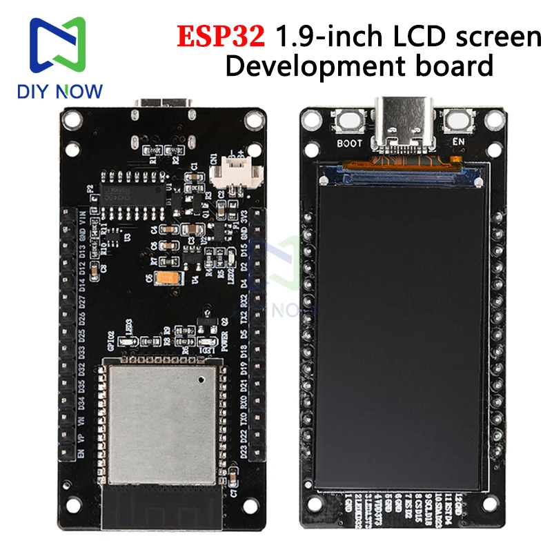 Placa de desarrollo Esp32, pantalla Lcd de 1,9 pulgadas, Wifi, Bluetooth, placa de desarrollo tipo C, módulo de Esp32-32 integrado - imagen 2
