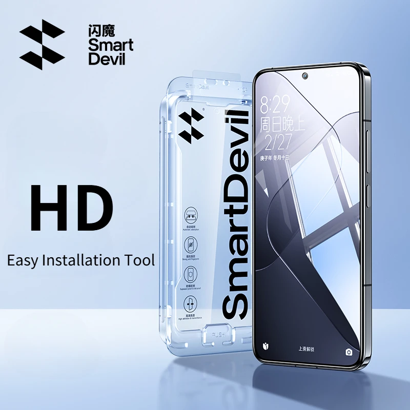 SmartDevil Protector de pantalla HD para Xiaomi 15 14T Pro Mi 14T, película de vidrio templado transparente para Redmi K70 Ultra con fácil instalación