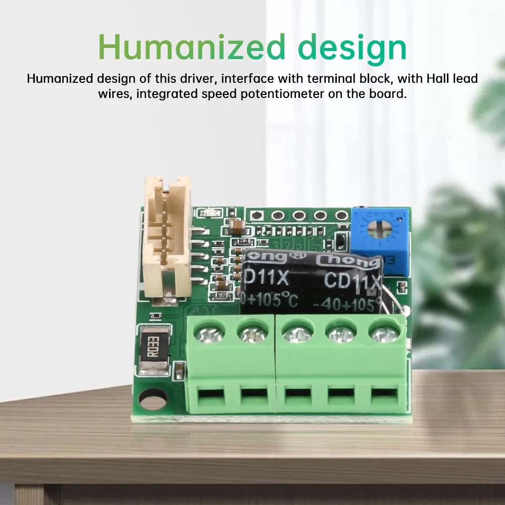 Placa de Control del Motor, regulador de velocidad del Motor, 100W, DC6-24V, BLDC, trifásico, CC, sin escobillas, controlador Hall con Cable - imagen 3