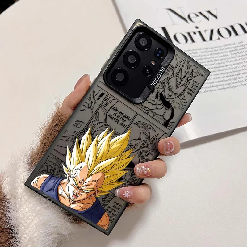 D-Dragon Ball Saiyan Vegeta funda para Samsung Galaxy S25 S24 S23 S22 S21 Ultra Plus funda de teléfono plateada colorida - imagen 2
