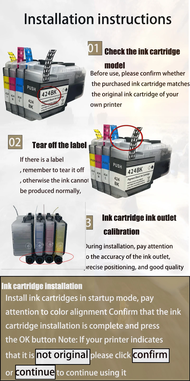 Vilaxh LC427 LC427XL cartucho de tinta para impresora Brother LC427 LC427XL HL-J6010DW MFC-J5955DW MFC-J6955DW MFC-J6957DW MFC-J6959DW - imagen 5