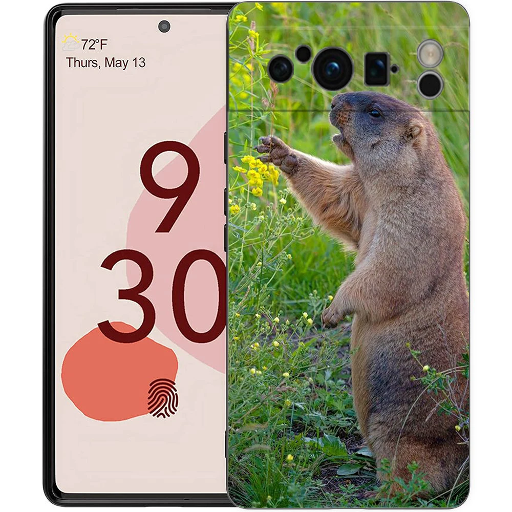 Funda de teléfono marmot para Google Pixel 9 8 7 6 Pro XL 8A 6A 7A 5G suave a prueba de golpes TPU cubierta negra Fundas - imagen 4