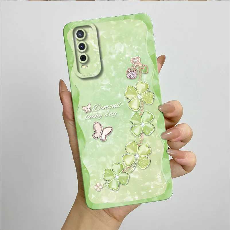 Para Vivo V2027 V2028 Y20 Y20i Funda bonita mariposa flores silicona suave TPU Funda para Vivo Y11s Y12s Y 20 i Funda de teléfono - imagen 2