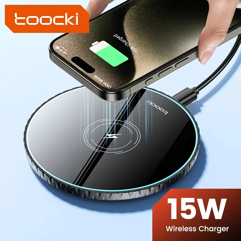 Toocki-cargador inalámbrico de 15W, estación de carga inalámbrica rápida para iPhone 15, 14, 13, 12, Samsung Galaxy S23 S22 S21 S20, Airpods