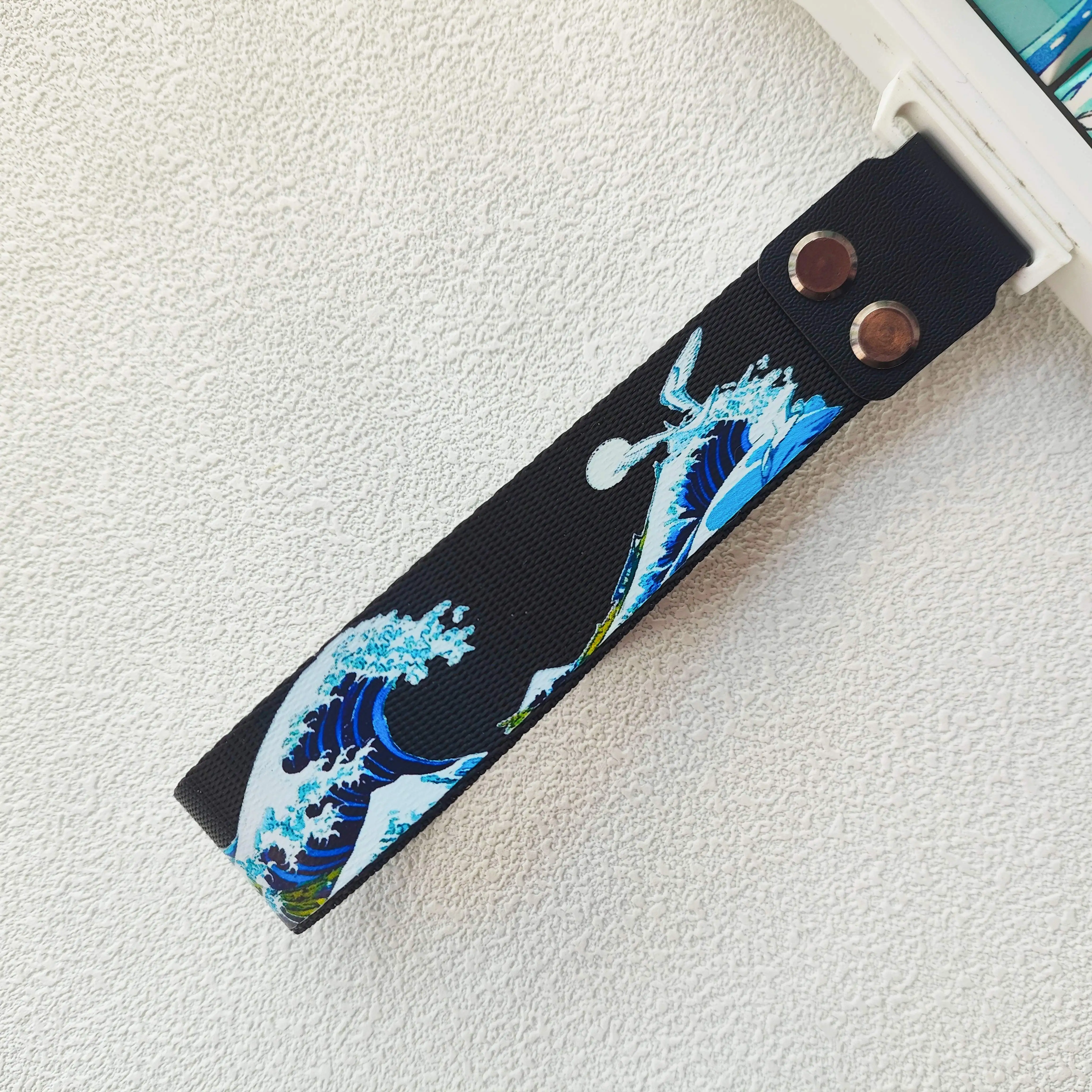 Accesorios para teclado Kanagawa, correa de cinta negra Compatible con Wooting 60HE y ATK68, correa de nailon personalizada para teclado mecánico - imagen 2