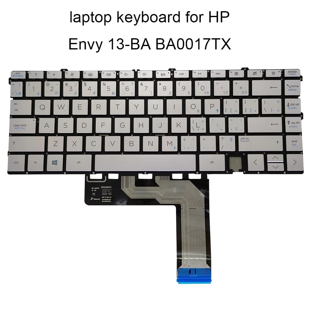 Teclado francés canadiense CF para HP Envy 13T-BA 13-BA BA0017TX 13-BD teclados de repuesto con retroiluminación teclas plateadas L88073-DB1 - imagen 4