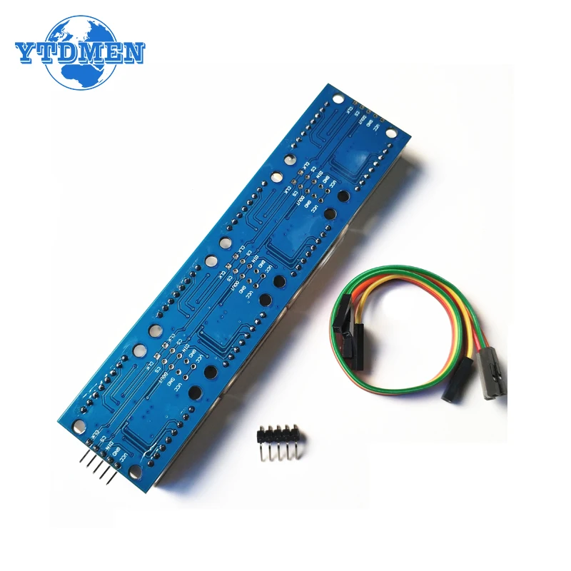 Módulo de matriz de puntos MAX7219 8*8 cátodo común 5V rojo/verde pantalla LED 4 en uno con Cable de cables DuPont - imagen 4